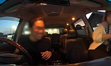 Ιάπωνας ερασιτέχνης με μεγάλα βυζιά χτυπιέται στο πρόσωπο στο αυτοκίνητο